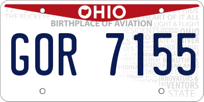 OH license plate GOR7155