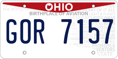 OH license plate GOR7157