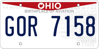 OH license plate GOR7158