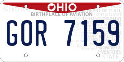 OH license plate GOR7159