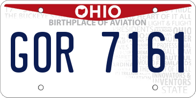 OH license plate GOR7161
