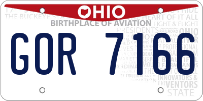 OH license plate GOR7166