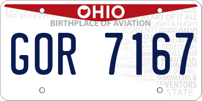 OH license plate GOR7167