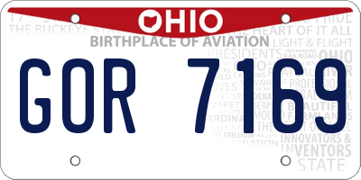 OH license plate GOR7169