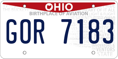 OH license plate GOR7183