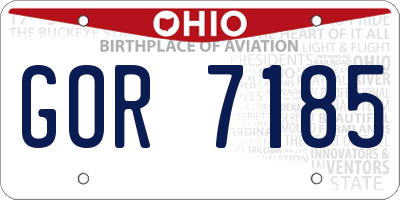 OH license plate GOR7185