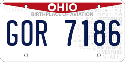 OH license plate GOR7186