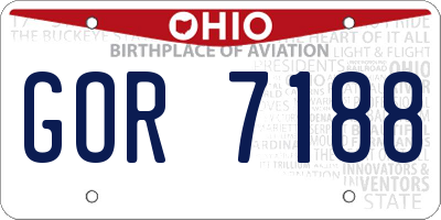 OH license plate GOR7188