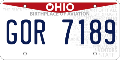 OH license plate GOR7189