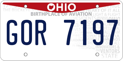OH license plate GOR7197