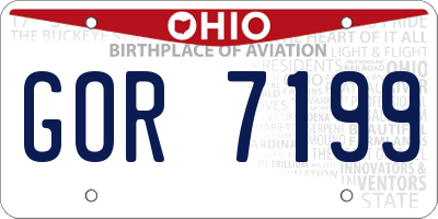 OH license plate GOR7199