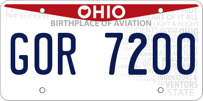 OH license plate GOR7200