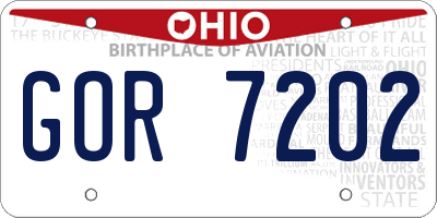 OH license plate GOR7202
