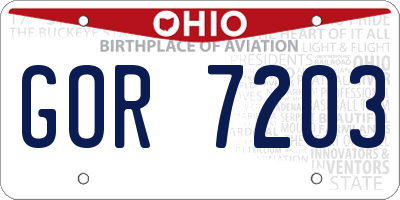 OH license plate GOR7203