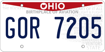 OH license plate GOR7205