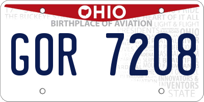 OH license plate GOR7208