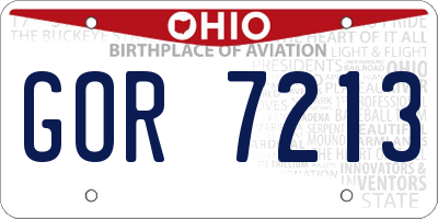 OH license plate GOR7213