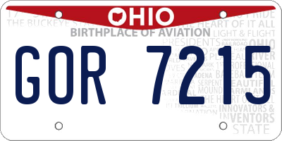 OH license plate GOR7215