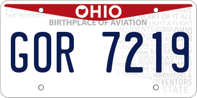 OH license plate GOR7219