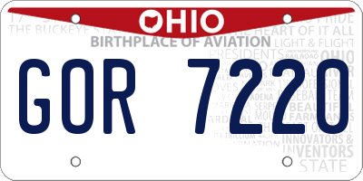 OH license plate GOR7220
