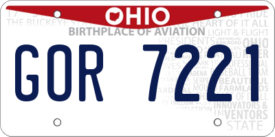 OH license plate GOR7221