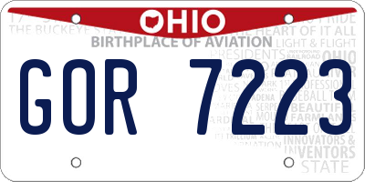 OH license plate GOR7223