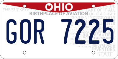 OH license plate GOR7225