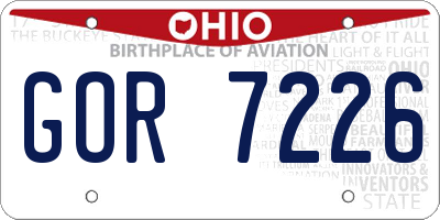 OH license plate GOR7226
