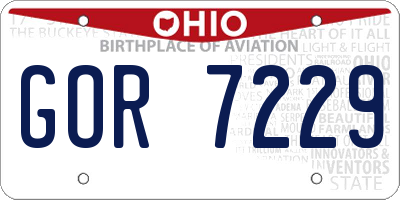 OH license plate GOR7229
