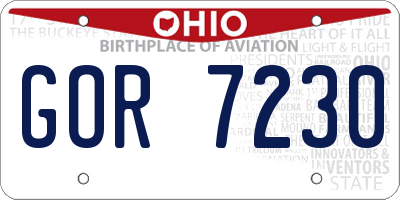 OH license plate GOR7230