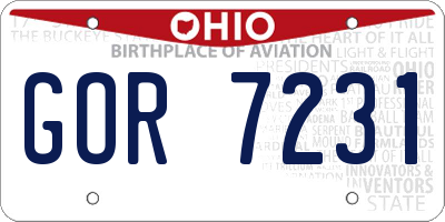OH license plate GOR7231