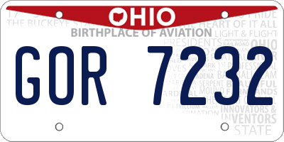 OH license plate GOR7232