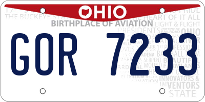 OH license plate GOR7233