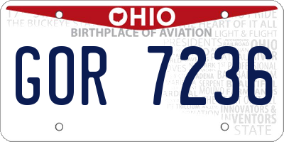 OH license plate GOR7236
