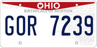 OH license plate GOR7239