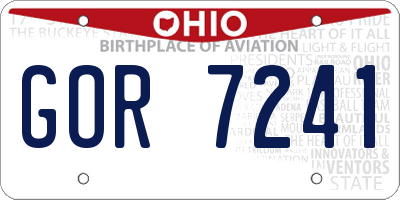 OH license plate GOR7241