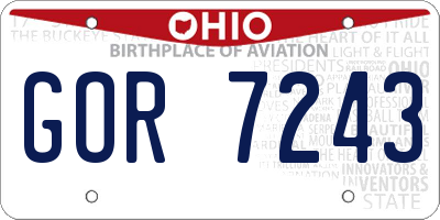 OH license plate GOR7243