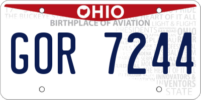 OH license plate GOR7244