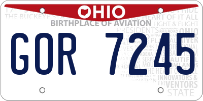 OH license plate GOR7245