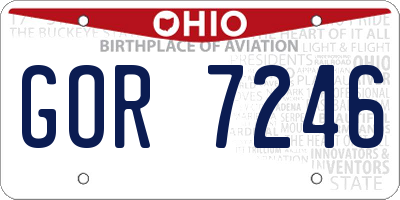 OH license plate GOR7246