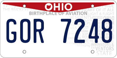 OH license plate GOR7248