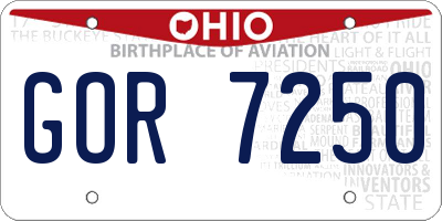 OH license plate GOR7250