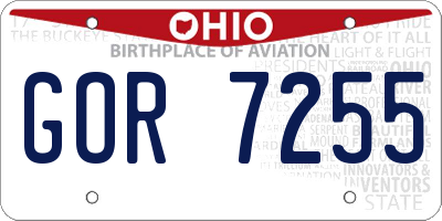 OH license plate GOR7255