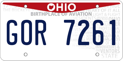 OH license plate GOR7261
