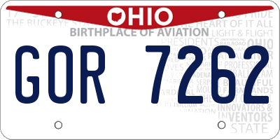 OH license plate GOR7262