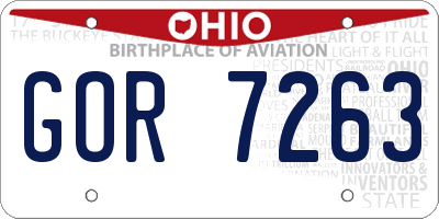 OH license plate GOR7263