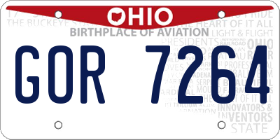 OH license plate GOR7264