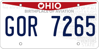 OH license plate GOR7265