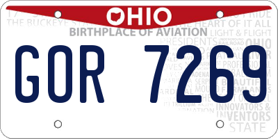 OH license plate GOR7269