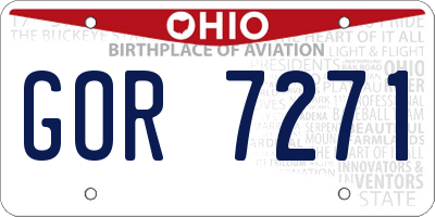 OH license plate GOR7271